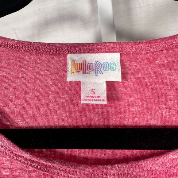 LuLaRoe IRMA Coral Pink White Heathered Very SOFT Hi-Low Tunic Top Shirt SMALL S - Picture 2 of 6